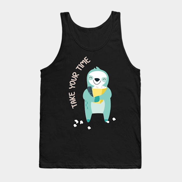 Lazy Sloth Take Your Time Tank Top by Brzozowska